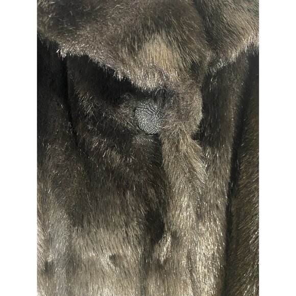 Betty Rose Vintage Faux Fur Coat Brown Hip Length Button Union Made USA 41" Bust - Picture 3 of 14